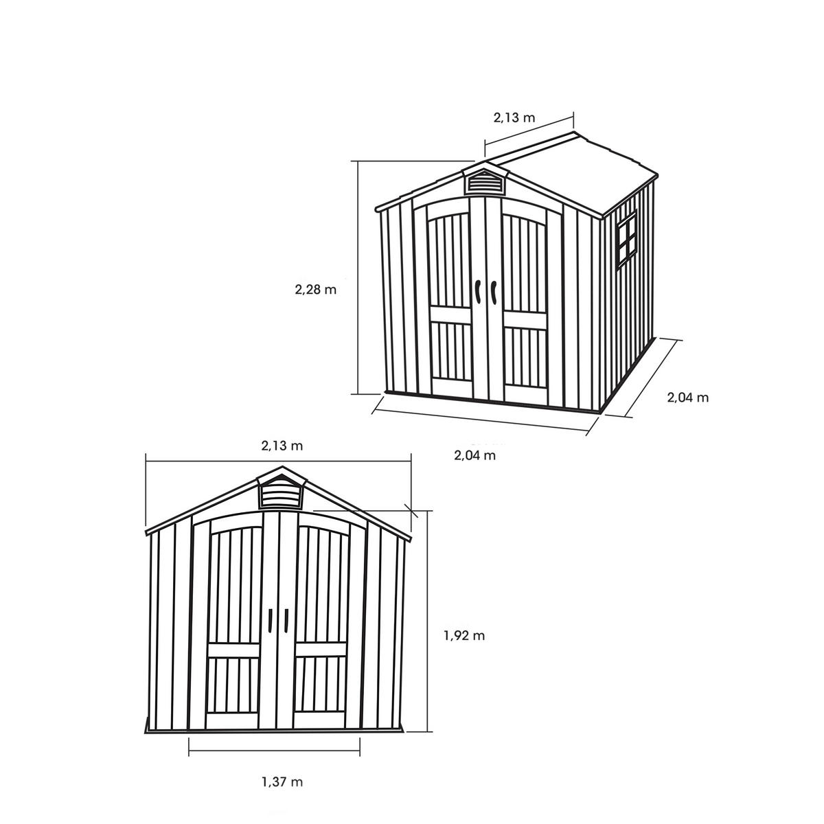 Lifetime Gartenhaus Stella grau B/H/L: ca. 204x227x204 cm Stella - grau (204,00/204,00/227,00cm) - Lifetime