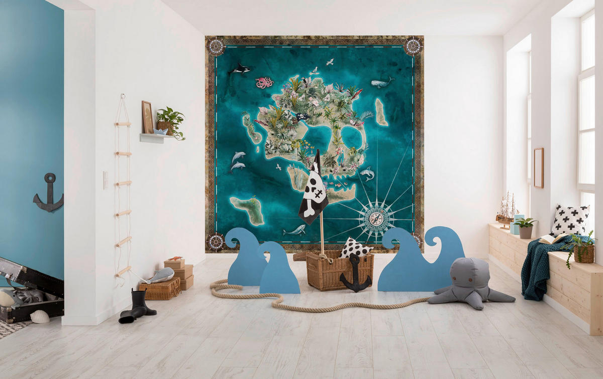 Komar Fototapete Artsy Humpback Whale Totenkopf B/L: ca. 200x280 cm Artsy Humpback Whale - (200,00/280,00cm) - Komar