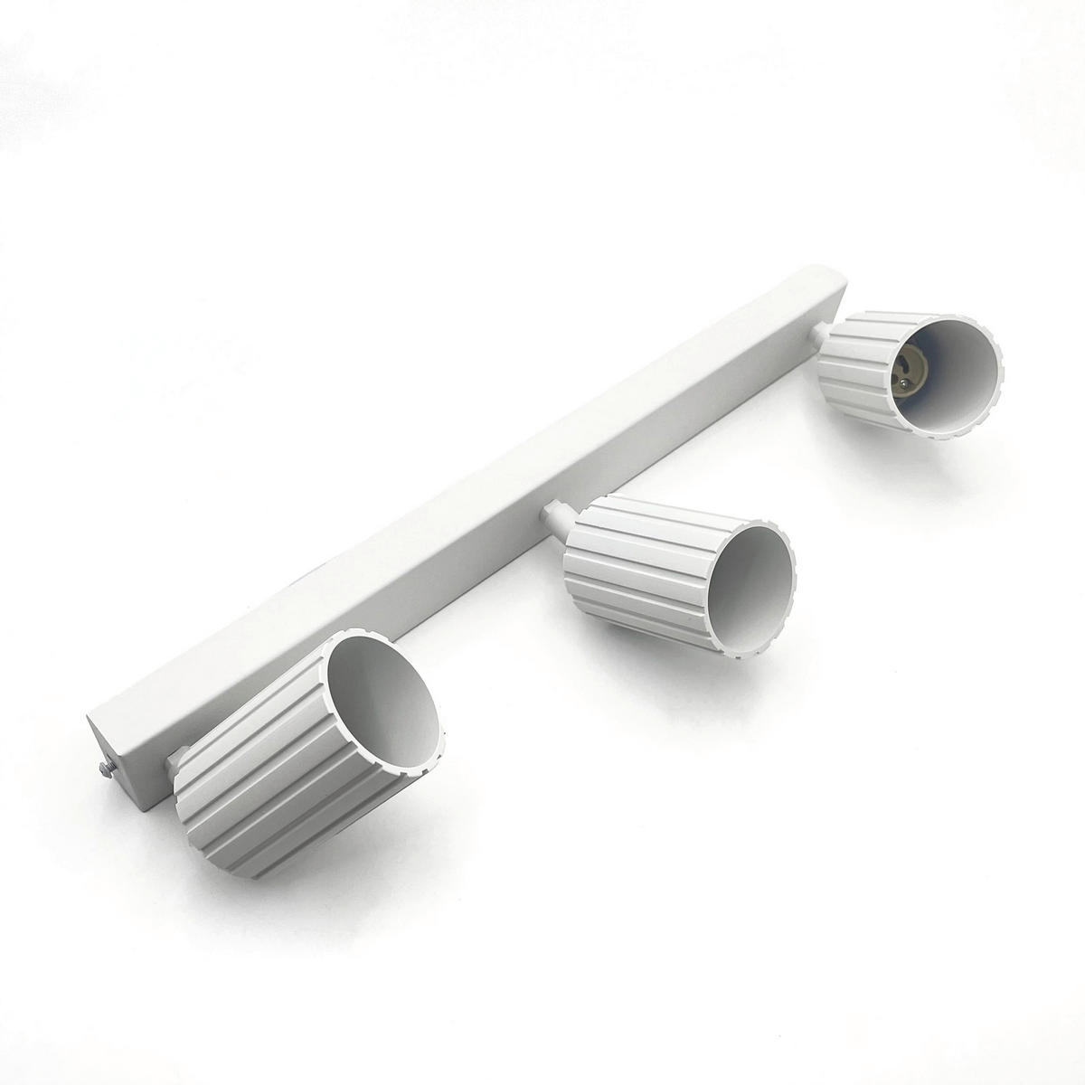 Lamkur Strahler weiß Stahl B/H/L: ca. 6,5x16,5x45 cm 3 Brennstellen Prisma - weiß (45,00/6,50/16,50cm) - Lamkur