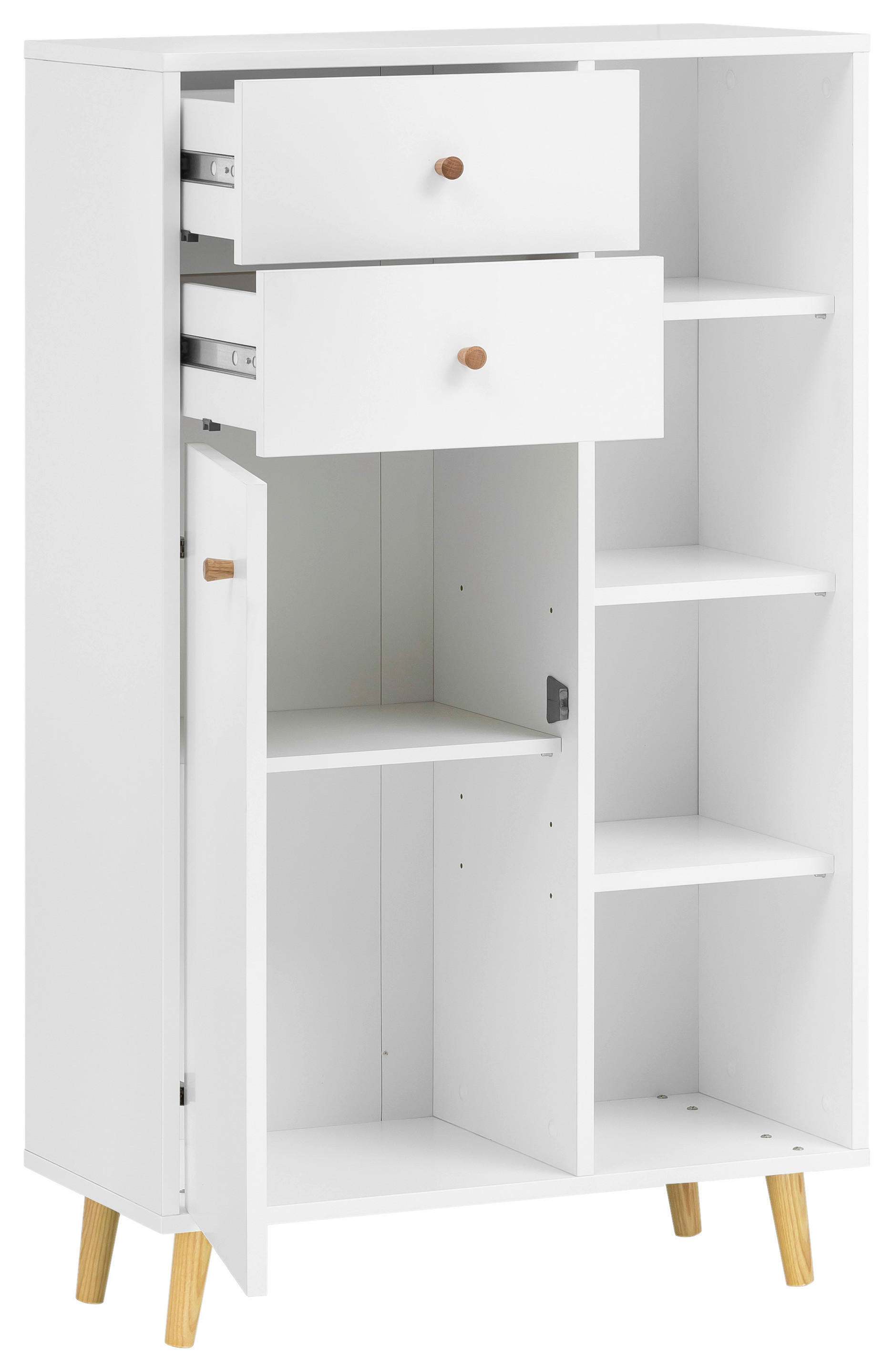 Thumbnail - Highboard Bjarne weiß matt B/H/T: ca. 60,2x113,4x33,05 cm