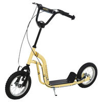 HOMCOM Tretroller beige B/H/L: ca. 58x85x120 cm Tretroller_mit_Handbremse - beige (120,00/58,00/85,00cm) - HOMCOM