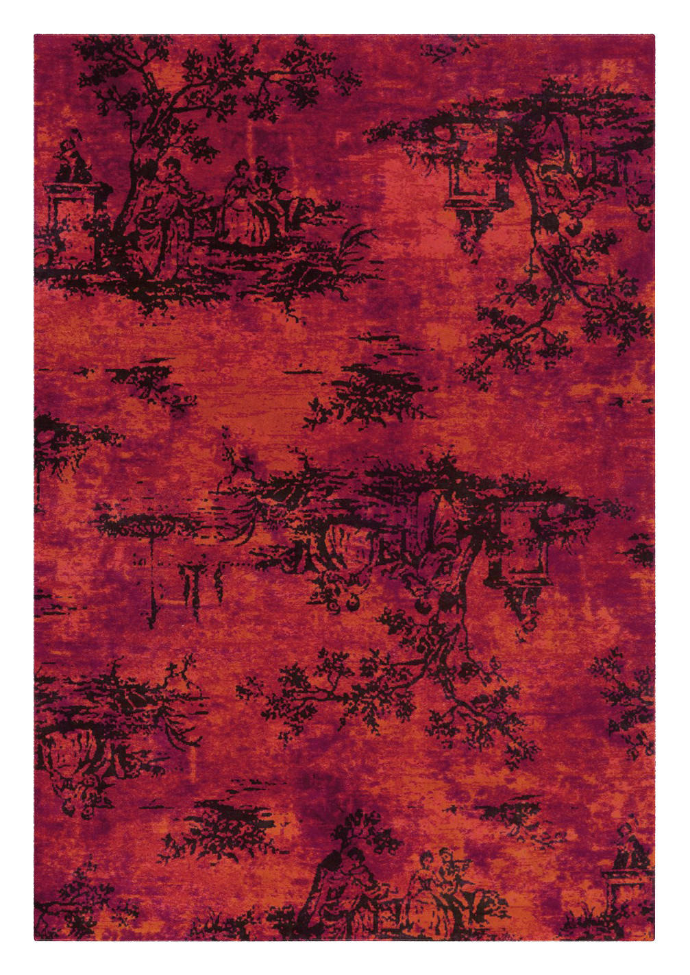 Arte Espina Flachflorteppich Vintage 5206 rot B/H/L: ca. 120x0,4x180 cm Vintage 5206 - rot (180,00/120,00/0,40cm) - Arte Espina
