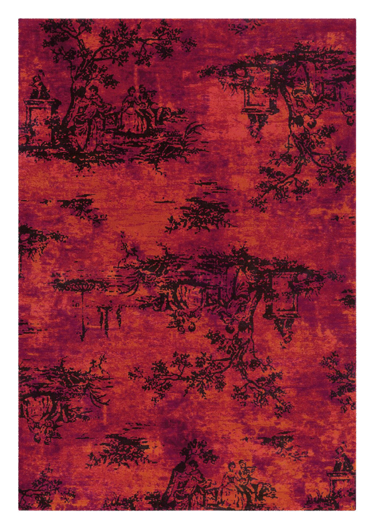Arte Espina Flachflorteppich Vintage 5206 rot B/H/L: ca. 120x0,4x180 cm Vintage 5206 - rot (180,00/120,00/0,40cm) - Arte Espina