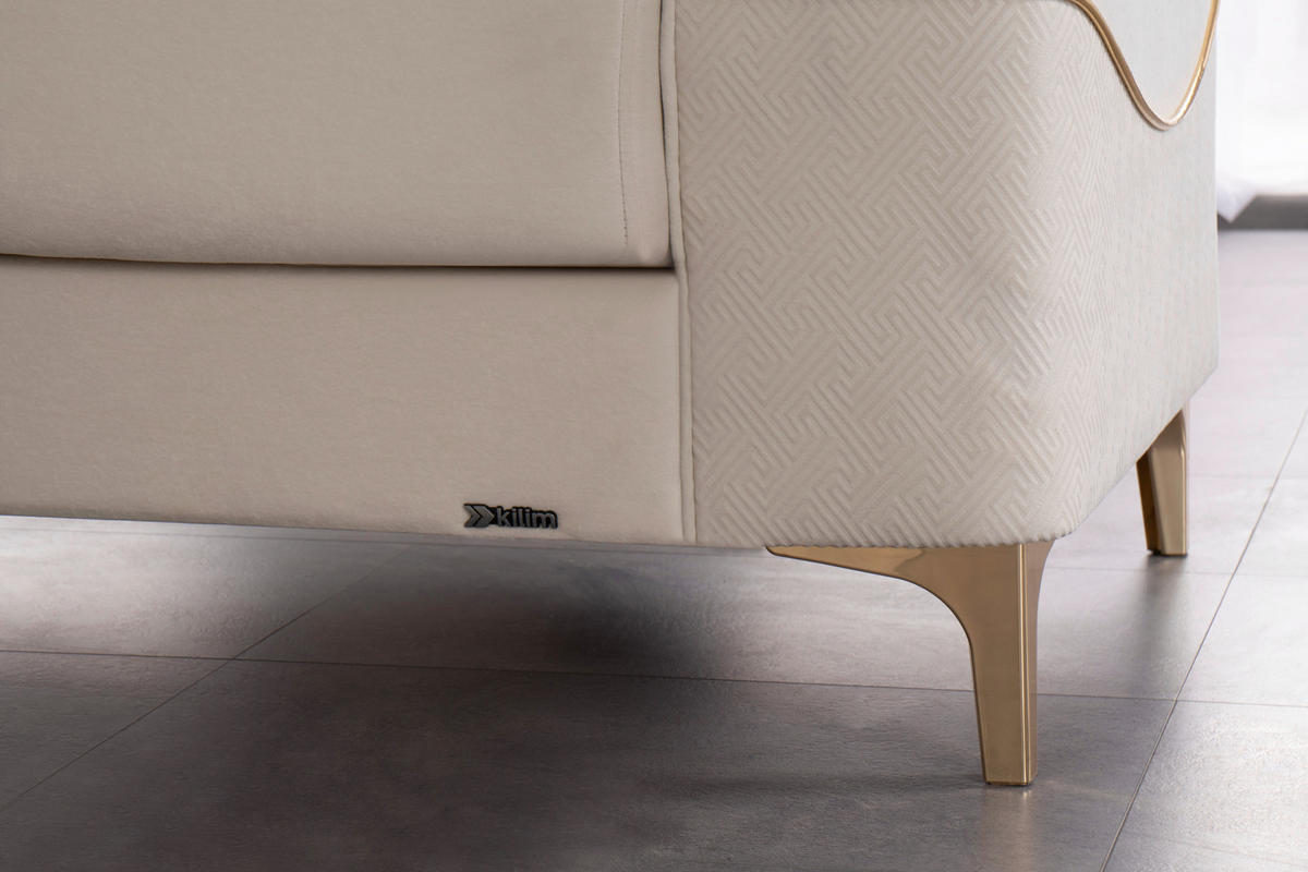 Sofa 3-2-1 Salda beige Microfaser Salda - gold/beige