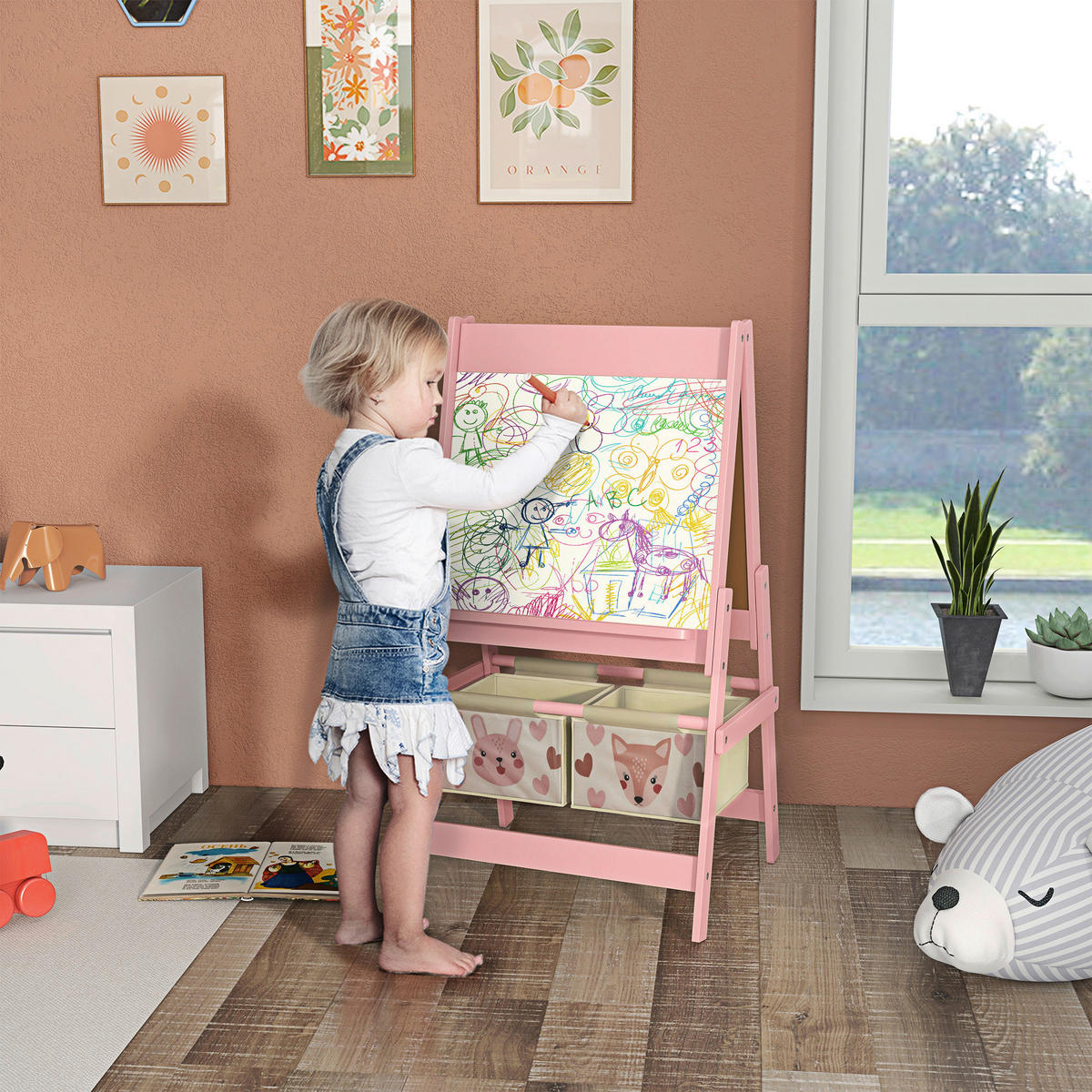 AIYAPLAY Kindertafel B/H/L: ca. 46,5x93x54 cm Kindertafel - rosa (54,00/46,50/93,00cm) - AIYAPLAY
