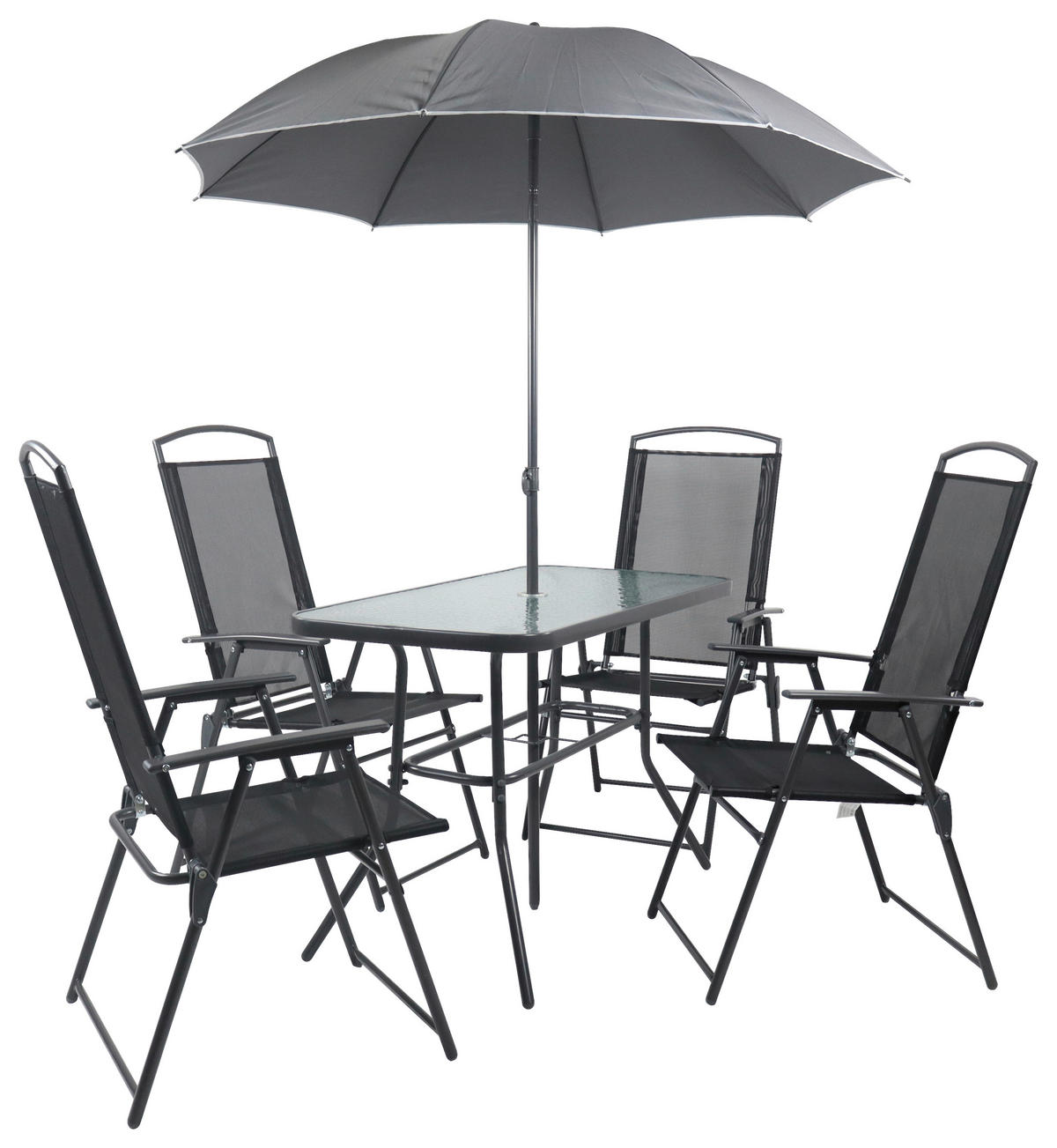 VCM Gartensitzgruppe anthrazit Stahl B/H/T: ca. 110x70x55 cm Gartensitzgruppe - anthrazit (110,00/70,00/55,00cm) - VCM