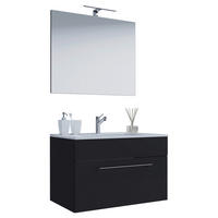 Waschplatz 3tlg-Badinos schwarz B/H/T: ca. 80x50x46 cm 3tlg-Badinos - schwarz (80,00/50,00/46,00cm) - VCM Möbel