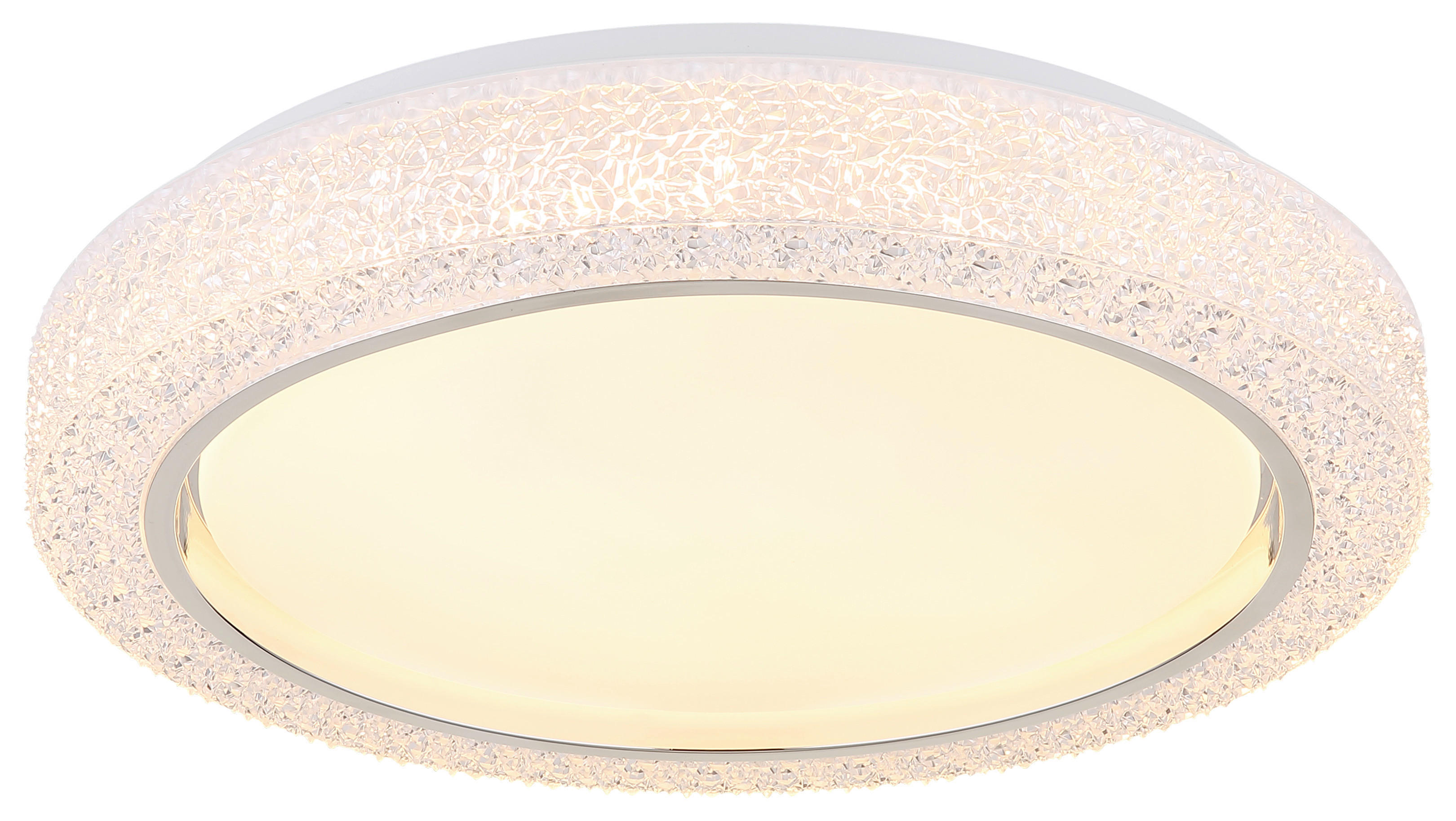 GLOBO LED-Deckenleuchte Chrom weiß Opal Kunststoff Metall H/D: ca. 8x40 cm LIAMI - weiß/Opal (40,00/8,00cm) - GLOBO