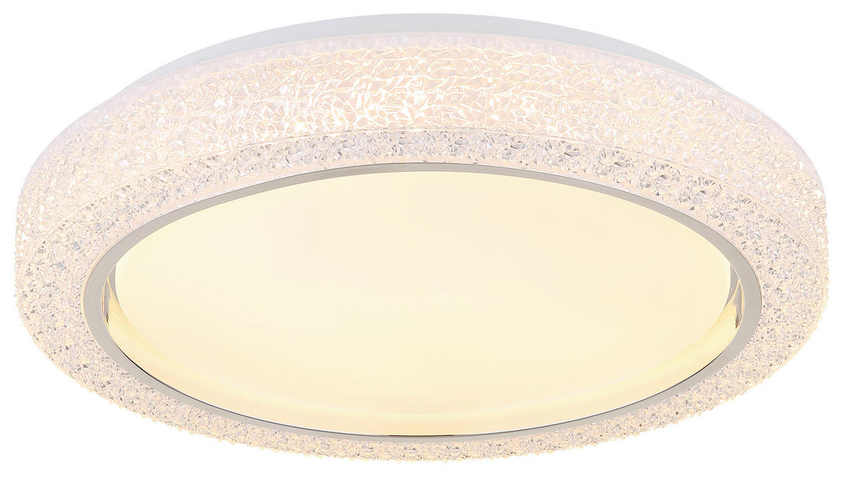 GLOBO LED-Deckenleuchte Chrom weiß Opal Kunststoff Metall H/D: ca. 8x40 cm LIAMI - weiß/Opal (40,00/8,00cm) - GLOBO