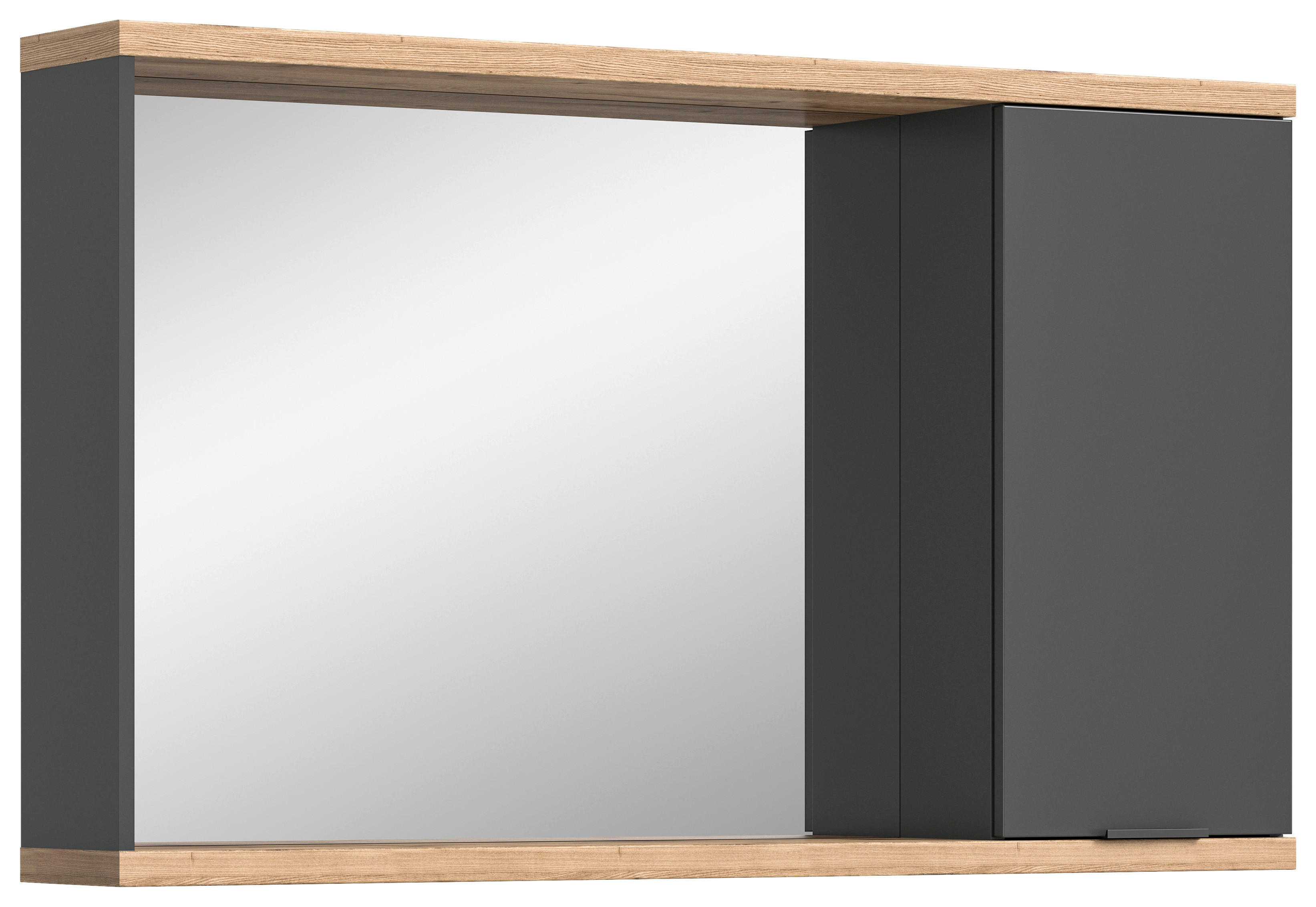 Spiegelschrank Nuaro anthrazit Nox Oak Nachbildung B/H/T: ca. 130x77x20 cm Nuaro - anthrazit (130,00/77,00/20,00cm) - xonox.home