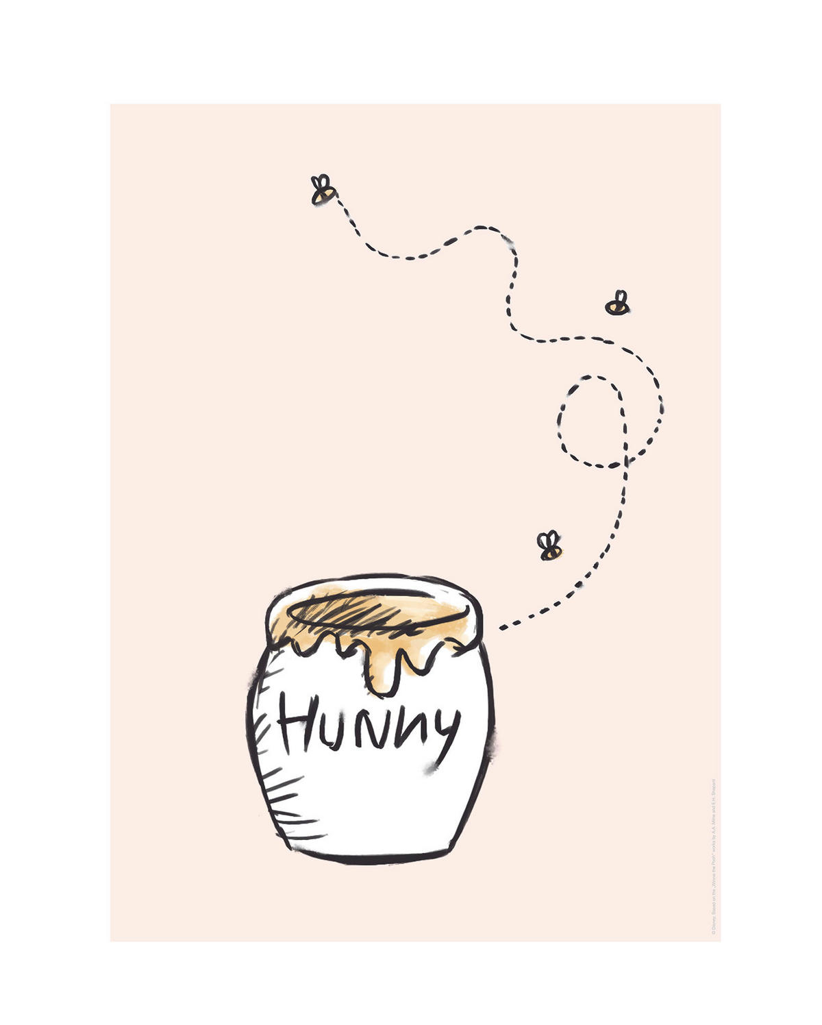 Komar Poster Winnie Pooh Hunny Pot Disney B/L: ca. 40x50 cm Winnie Pooh Hunny Pot - (40,00/50,00cm) - Komar