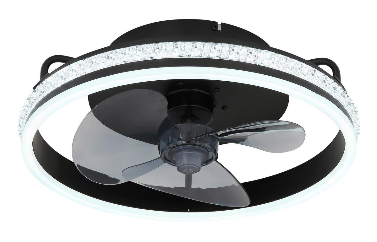 GLOBO Deckenventilator transparent schwarz H/D: ca. 14,5x40 cm max. 29 W CATALEYA - schwarz/transparent (40,00/14,50cm) - GLOBO