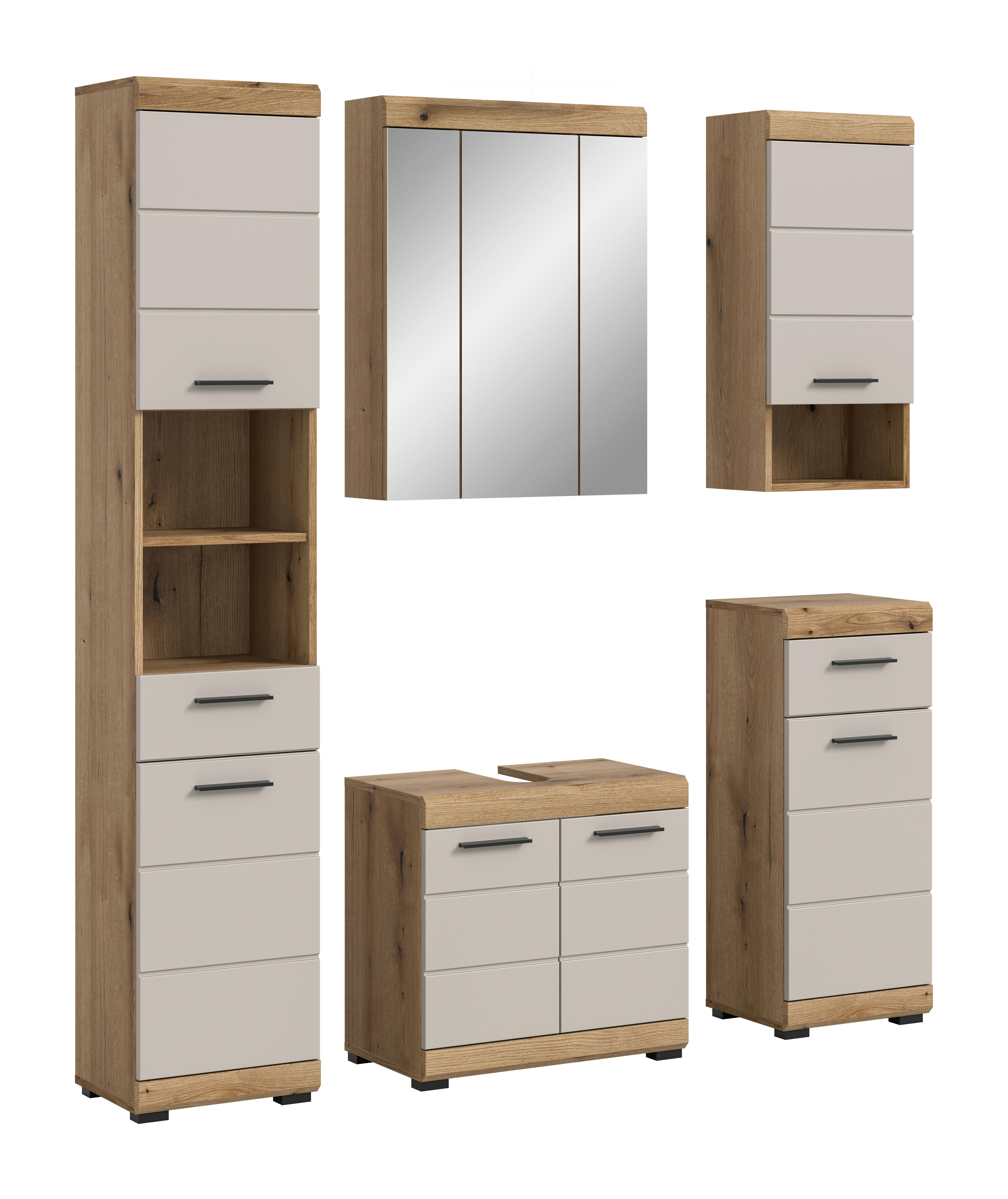Badezimmer-Set Scout Evoke Oak Nachbildung Kaschmirgrau Nachbildung B/H/T: ca. 164x191x34 cm Scout - Kaschmirgrau (164,00/191,00/34,00cm) - xonox.home