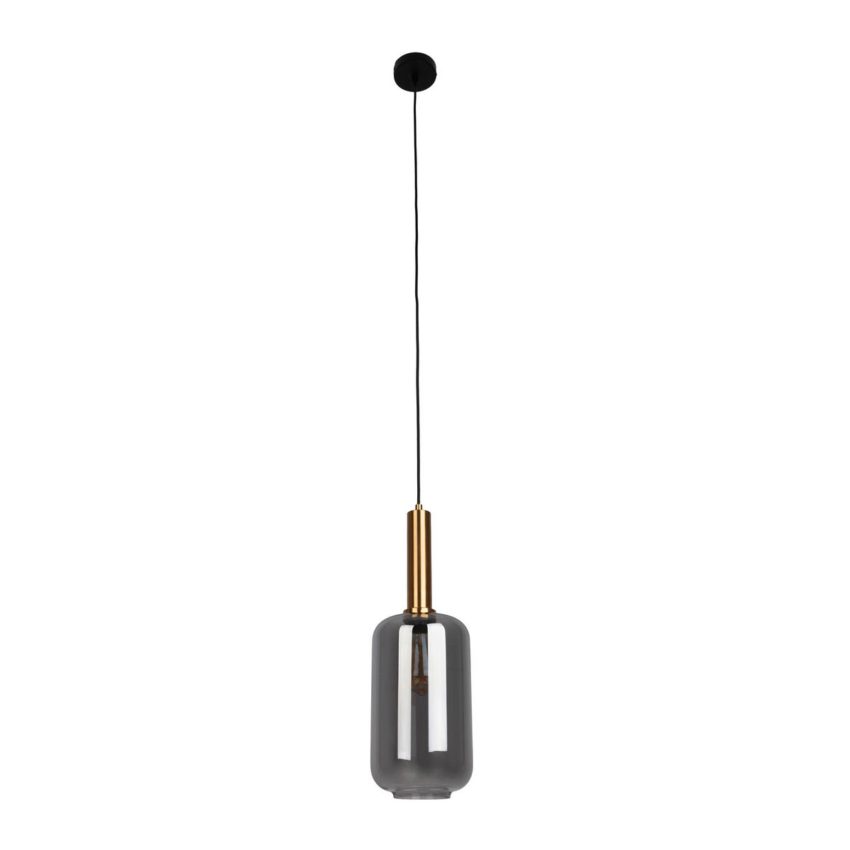 Näve Leuchten Pendelleuchte schwarz Metall Glas B/H/T/D: ca. 22x150x22x22 cm E27 1 Brennstellen FUMO - schwarz (22,00/150,00/22,00cm) - Näve Leuchten