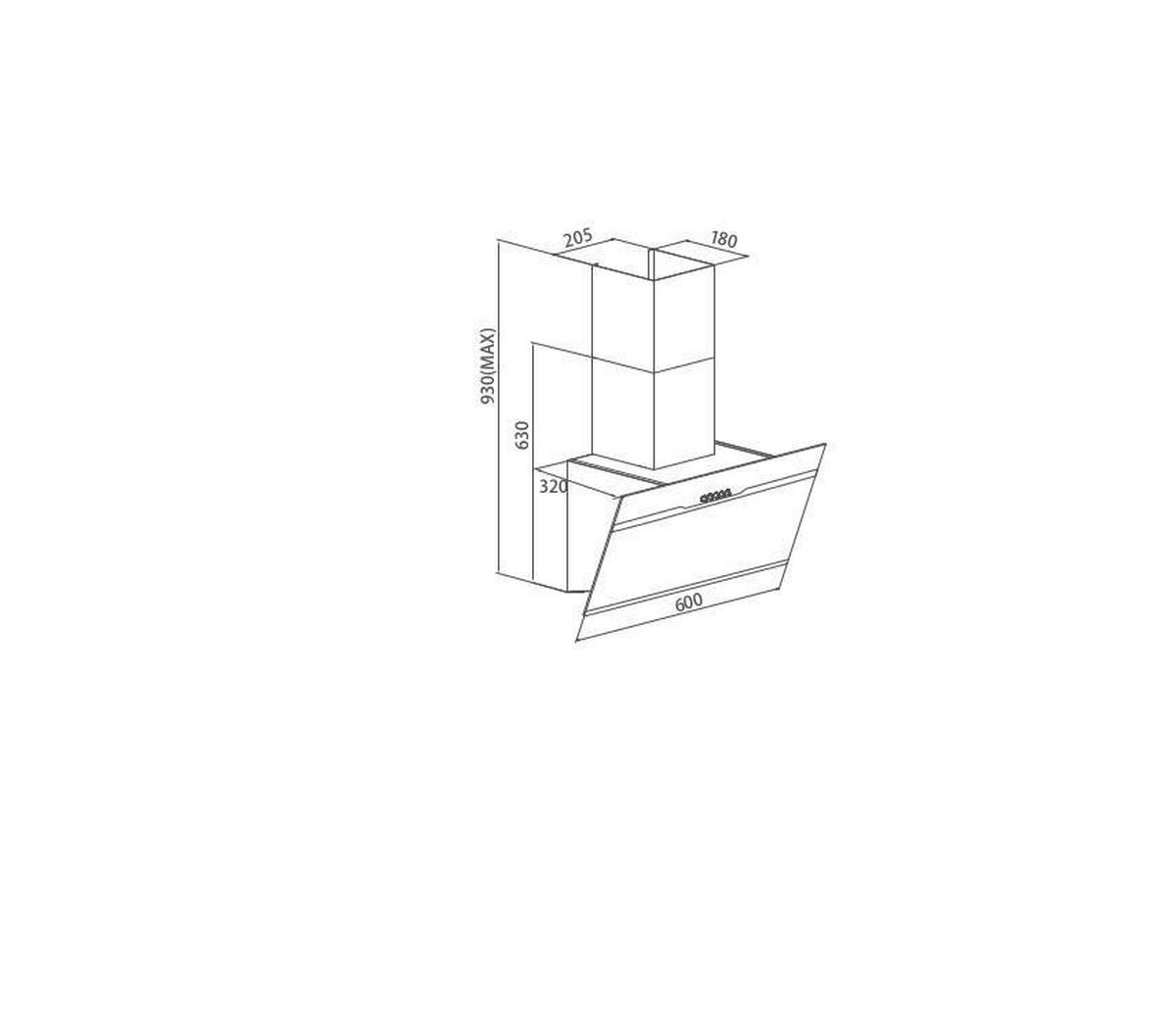 PKM-Möbel Dunstabzugshaube S23-60 ABPX B/H/T: ca. 93x63x60 cm S23-60 ABPX - (93,00/63,00/60,00cm) - PKM-Möbel