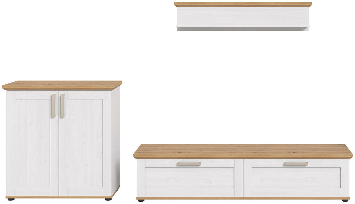 Wohnwand VERONA Lärche Nachbildung Eiche Nachbildung B/H/T: ca. 260x151x40 cm VERONA - Eiche/Lärche (260,00/151,00/40,00cm) - xonox.home