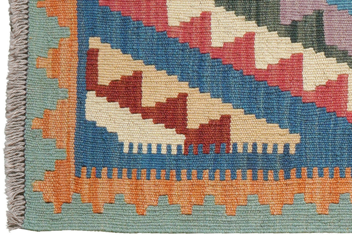 PersaTepp Teppich Kelim Gashgai grün B/H/L: ca. 63x1x89 cm Kelim Gashgai - blau/grün (89,00/63,00/1,00cm) - PersaTepp