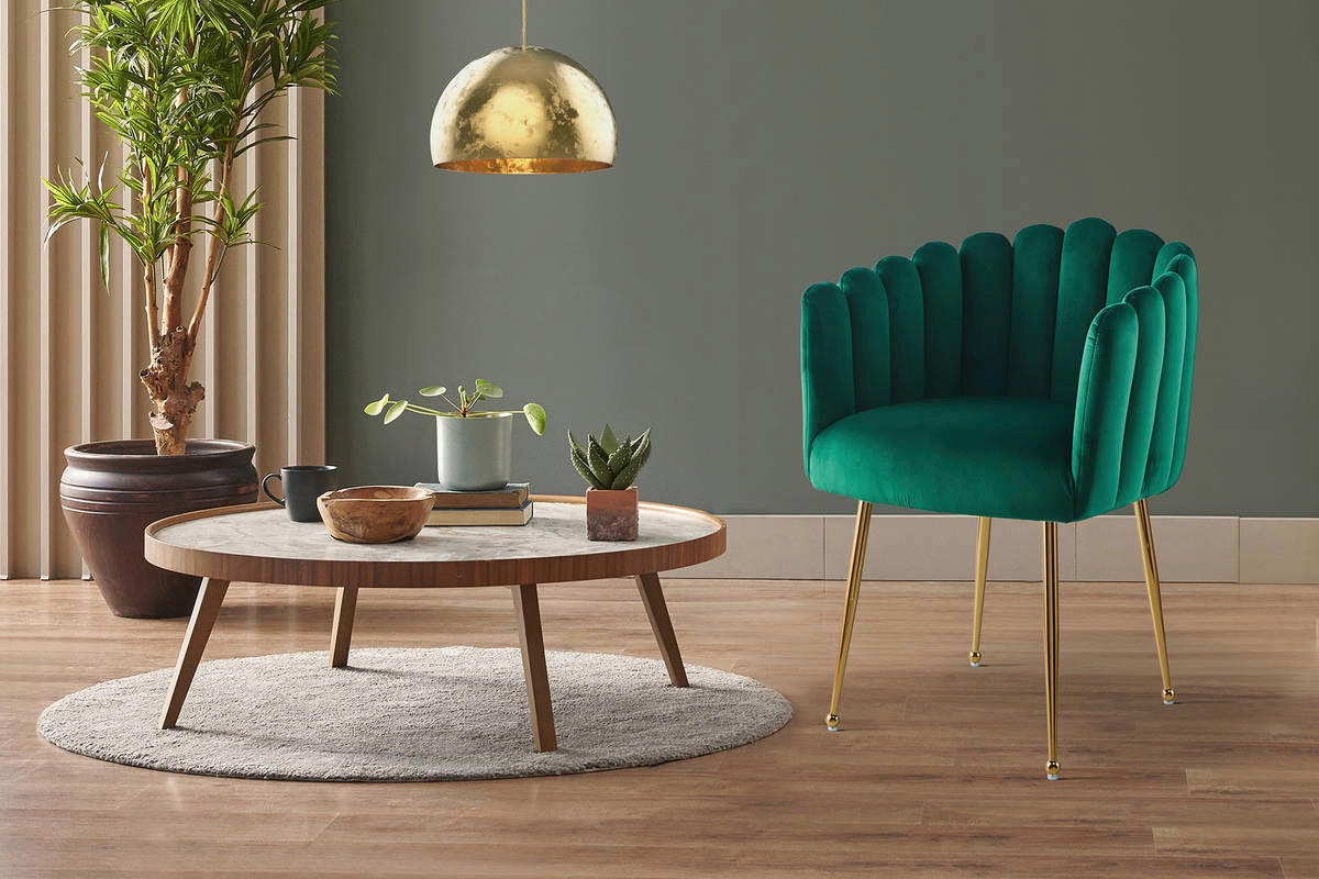 Thumbnail - Stuhl Mucha 101 grün Microfaser B/H/T: ca. 59x85x56 cm