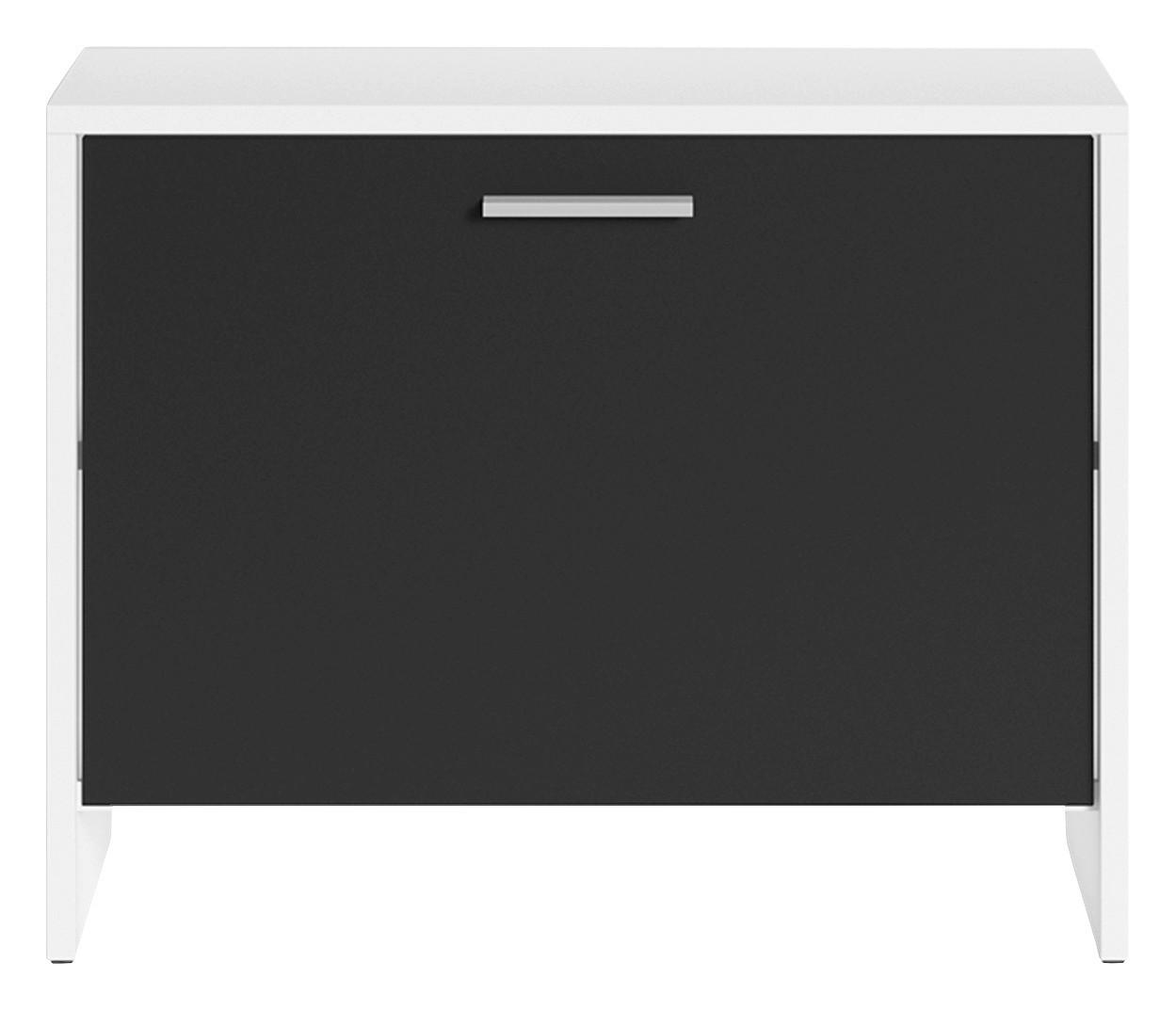 Sitzbank BEN weiß schwarz B/H/T: ca. 60x48x35 cm BEN - weiß/schwarz (60,00/48,00/35,00cm) - byLIVING