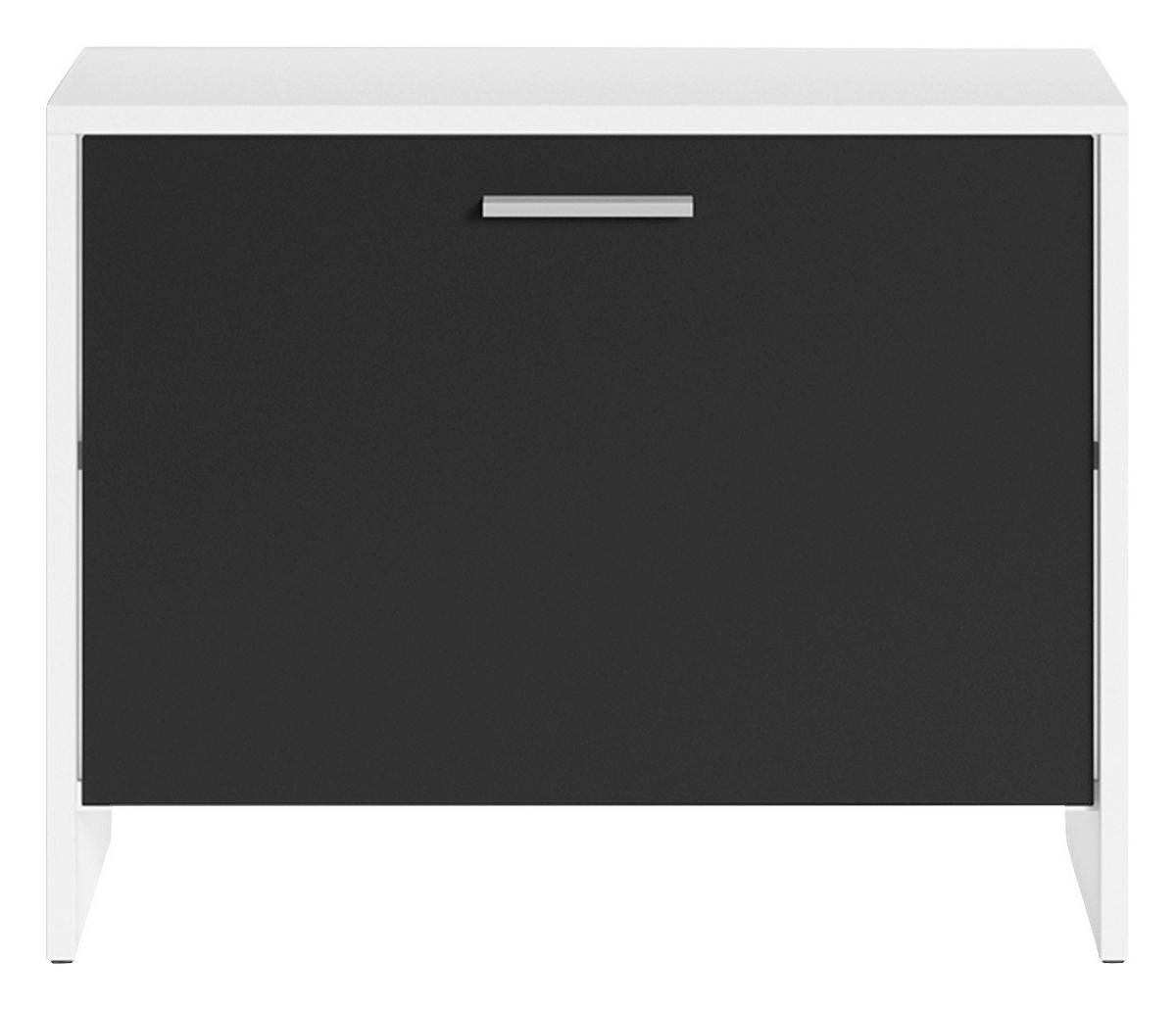 Sitzbank BEN weiß schwarz B/H/T: ca. 60x48x35 cm BEN - weiß/schwarz (60,00/48,00/35,00cm) - byLIVING