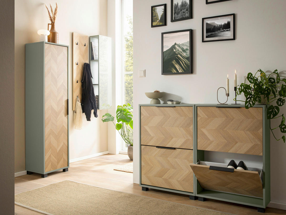 Schuhkipper Piazza, 2er Pistazie Eiche Nachbildung B/H/T: ca. 59,8x85,7x19,55 cm Piazza, 2er - Eiche/Pistazie (59,80/85,70/19,55cm) - Schildmeyer