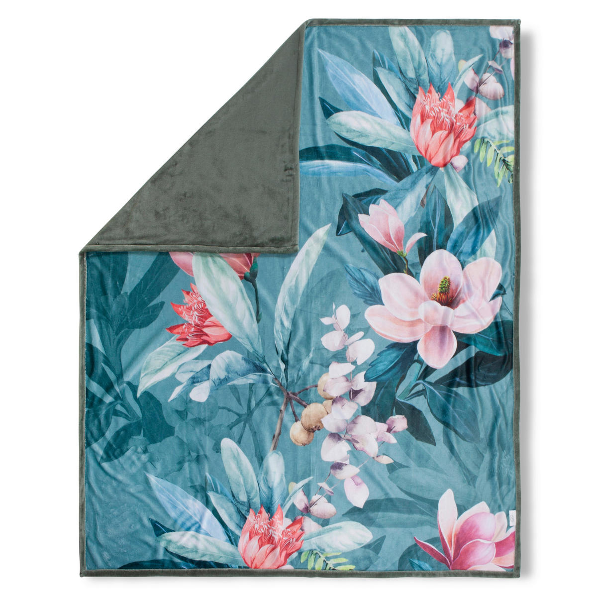 Wohndecke Parler Polysamt Parler - grün (130,00/160,00cm) - Descanso