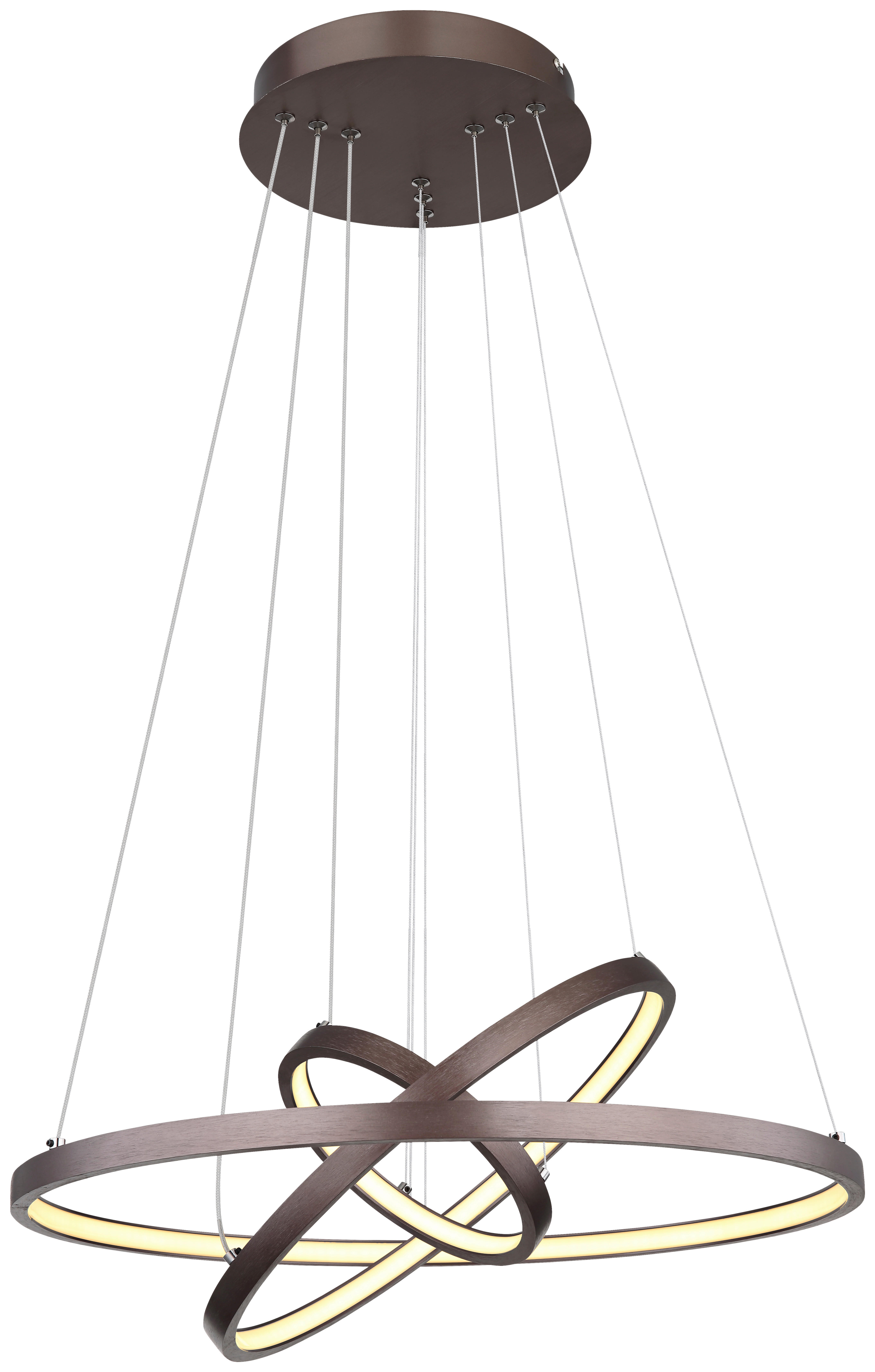 GLOBO LED-Pendelleuchte 67192-57BR kaffee Kunststoff Metall H/D: ca. 120x51 cm RALPH - kaffee (51,00/120,00cm) - GLOBO