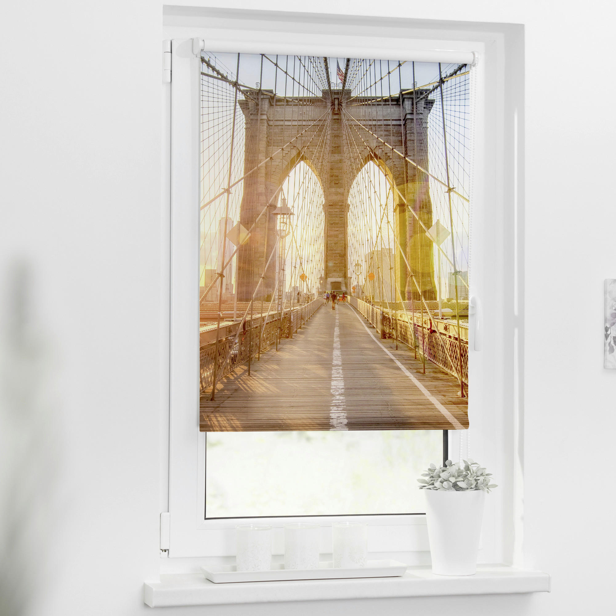 LICHTBLICK Verdunkelungsrollo Brookly Bridge orange B/L: ca. 80x150 cm Brookly Bridge - orange (80,00/150,00cm) - LICHTBLICK