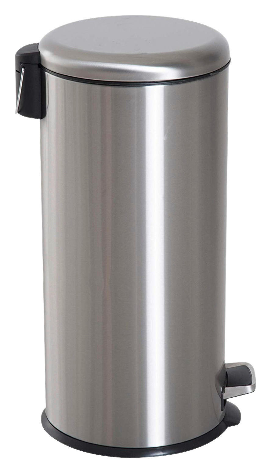 HOMCOM Pedal-Mülleimer silber H/D: ca. 62,9x29,2 cm Pedal-Mülleimer - schwarz/silber (29,20/62,90cm) - HOMCOM