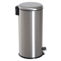HOMCOM Pedal-Mülleimer silber H/D: ca. 62,9x29,2 cm Pedal-Mülleimer - schwarz/silber (29,20/62,90cm) - HOMCOM