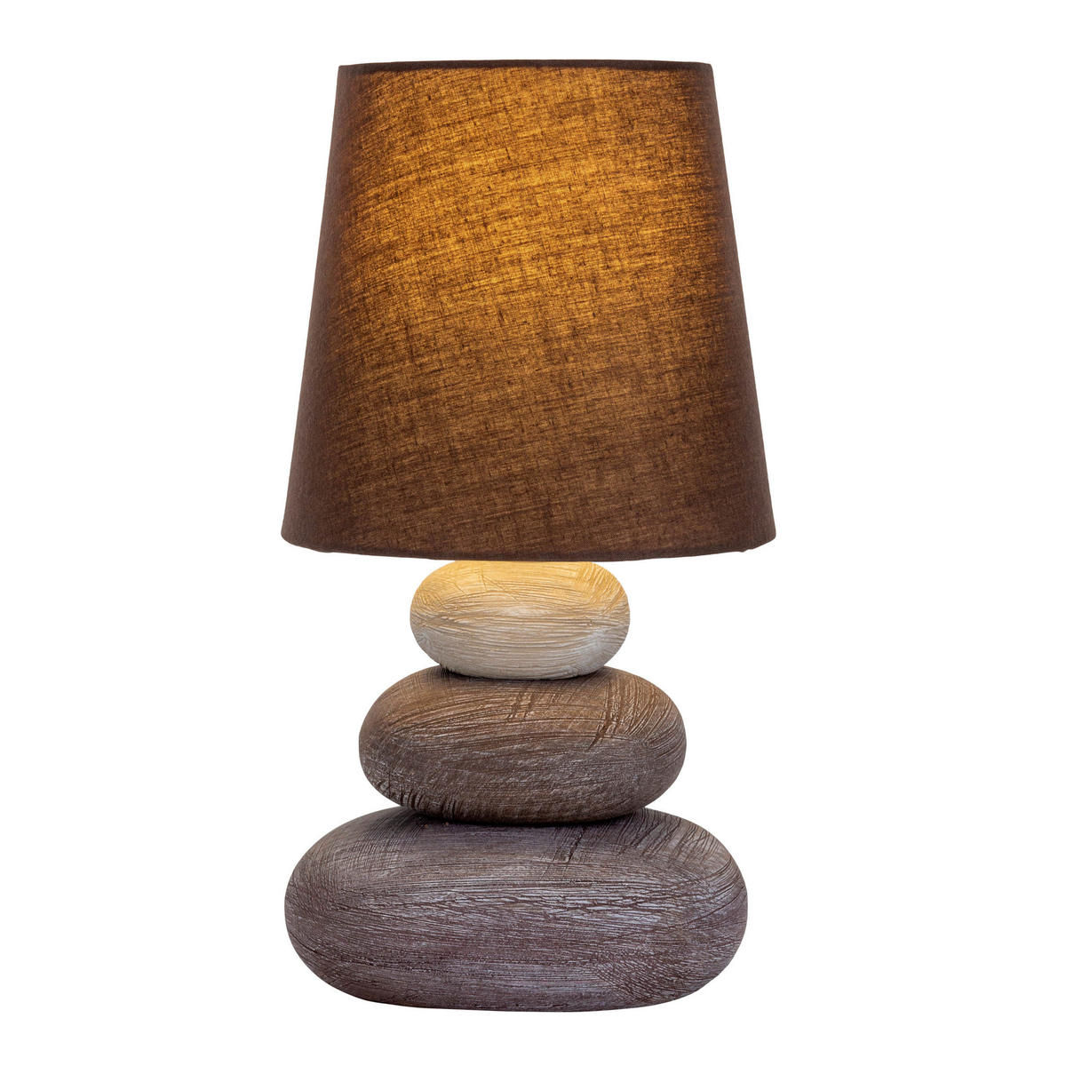 Näve Leuchten Tischleuchte 3045214 braun Keramik B/H/T: ca. 16x31x16 cm E14 1 Brennstellen Stoney - braun (16,00/31,00/16,00cm) - Näve Leuchten