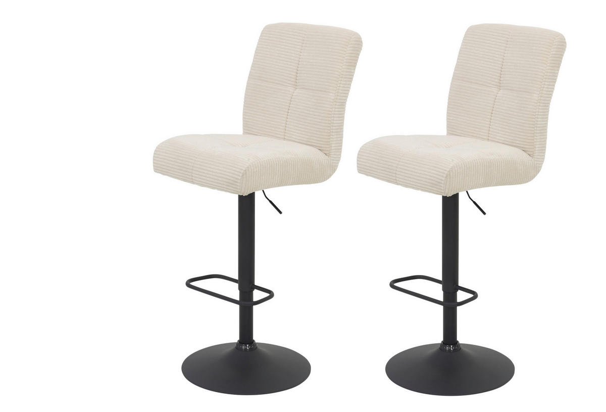 Barhocker Leni I, 2er-Set creme Microfaser B/H/T: ca. 44x124x57 cm Leni I, 2er-Set - creme (44,00/124,00/57,00cm) - Hela