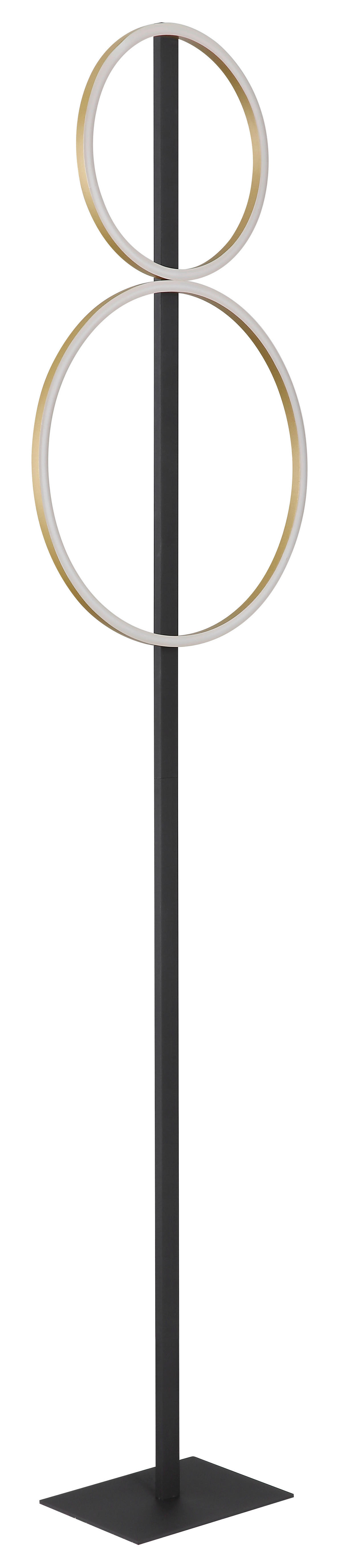 GLOBO LED-Stehleuchte CAJEAN 48461-30RS mattschwarz Opal gold Kunststoff Metall B/H/L: ca. 39x160x17 cm 1 Brennstellen CAJEAN - gold/Opal (17,00/39,00/160,00cm) - GLOBO