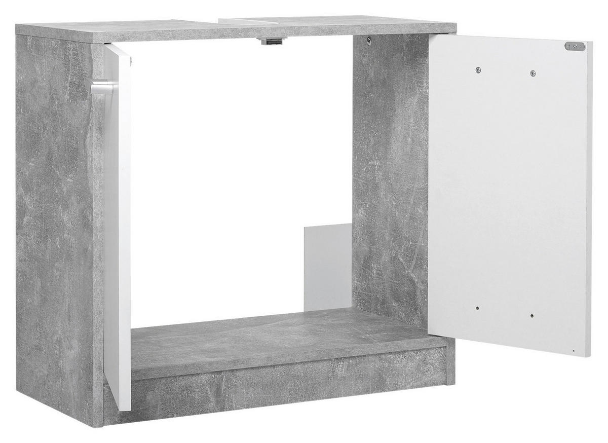 Bad-Set Madeira Beton Optik weiß B/H/T: ca. 123x76,5x28 cm Madeira - weiß (123,00/76,50/28,00cm)