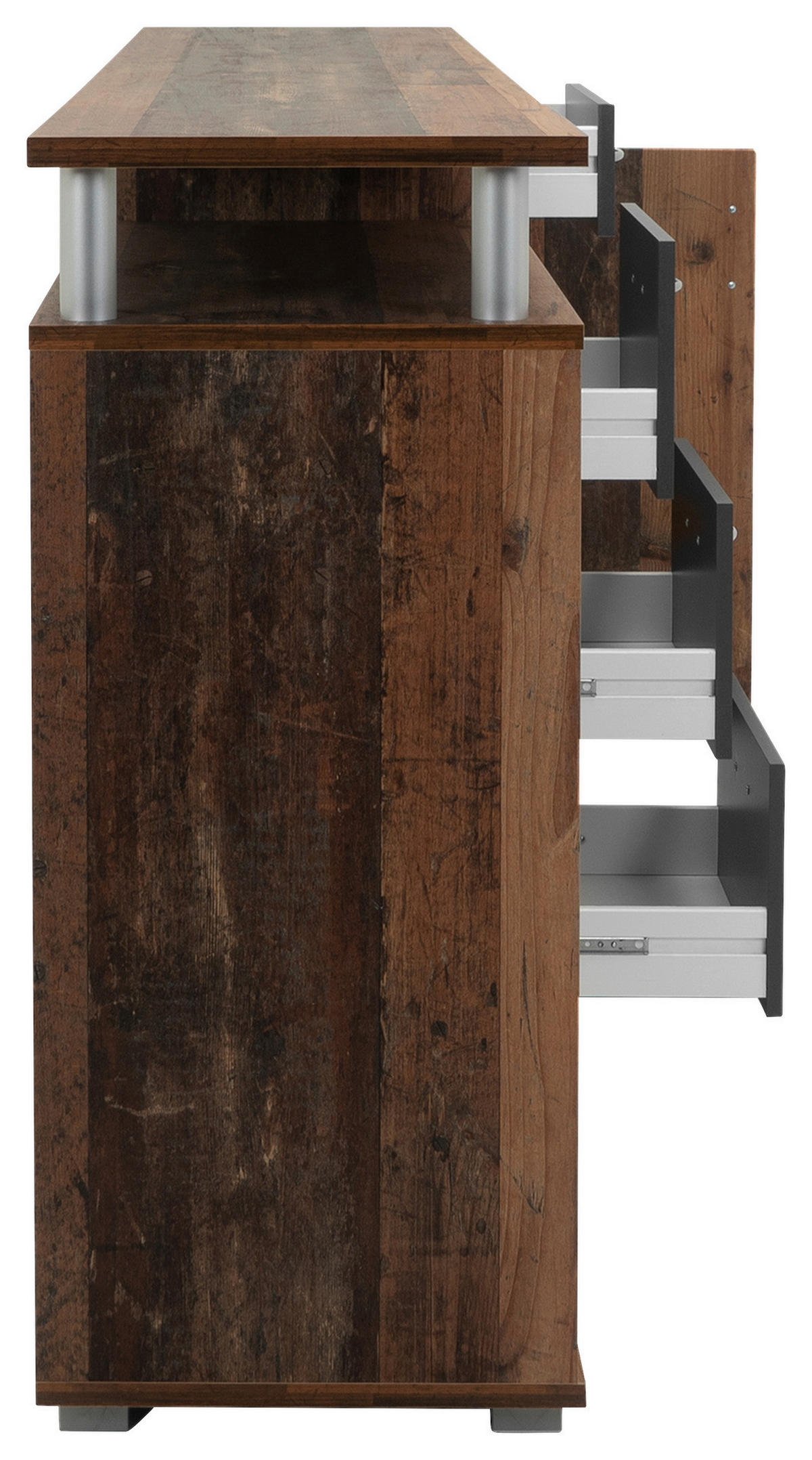 Sideboard Maximo Old Wood Nachbildung anthrazit B/H/T: ca. 208x94x38 cm Maximo - anthrazit (208,00/94,00/38,00cm)