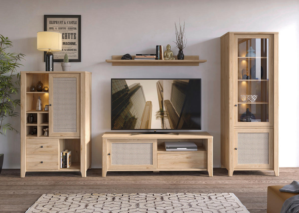 TV-Lowboard Cestino Jackson Hickory Nachbildung B/H/T: ca. 158x57x42 cm Cestino - (158,00/57,00/42,00cm)