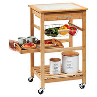 Kesper Küchenwagen weiß Bambus B/H/L: ca. 38x81x48 cm Küchenwagen - weiß/natur (48,00/38,00/81,00cm) - Kesper