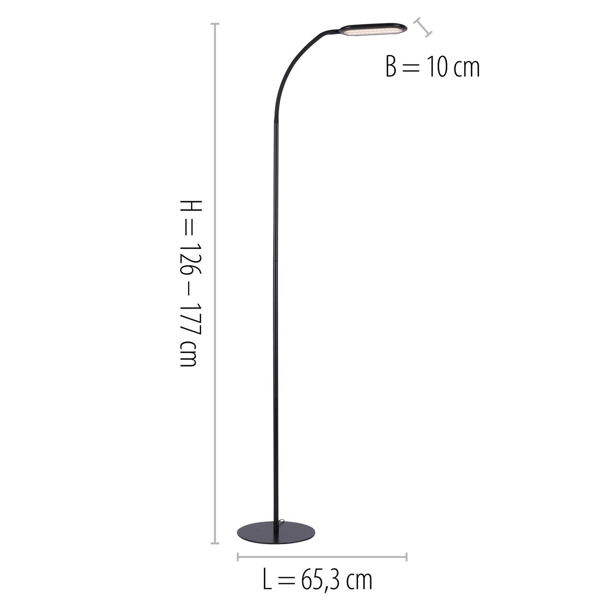 Just Light LED-Stehleuchte KELLY 14406-18 schwarz Kunststoff B/H/T: ca. 63x175x63 cm 1 Brennstellen KELLY - schwarz (63,00/175,00/63,00cm) - Just Light