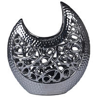 POCOline Keramik_Tischleuchte silber Keramik B/H/L: ca. 16x36x30 cm E14 1 Brennstellen Tischleuchte-Keramik_Adelina - silber (30,00/16,00/36,00cm) - POCOline