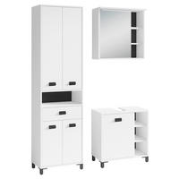 Badezimmer-Set WELLNESS, Set 3-tlg. weiß WELLNESS, Set 3-tlg. - weiß - byLIVING