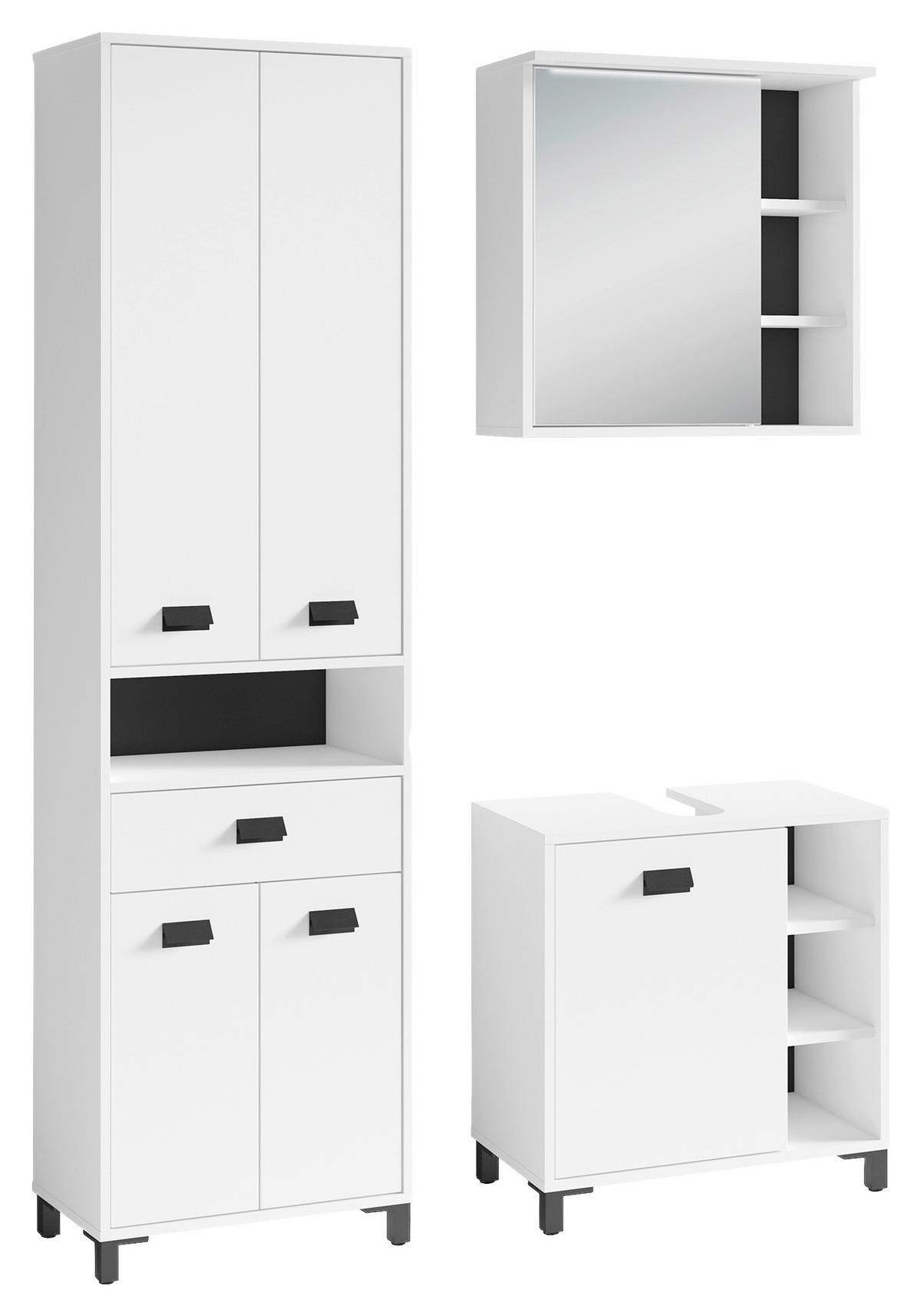 Badezimmer-Set WELLNESS, Set 3-tlg. weiß WELLNESS, Set 3-tlg. - weiß - byLIVING