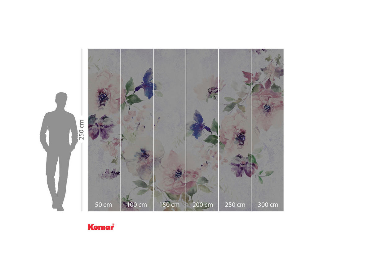 Komar Fototapete Poema Blumen B/L: ca. 300x250 cm Poema - (300,00/250,00cm) - Komar