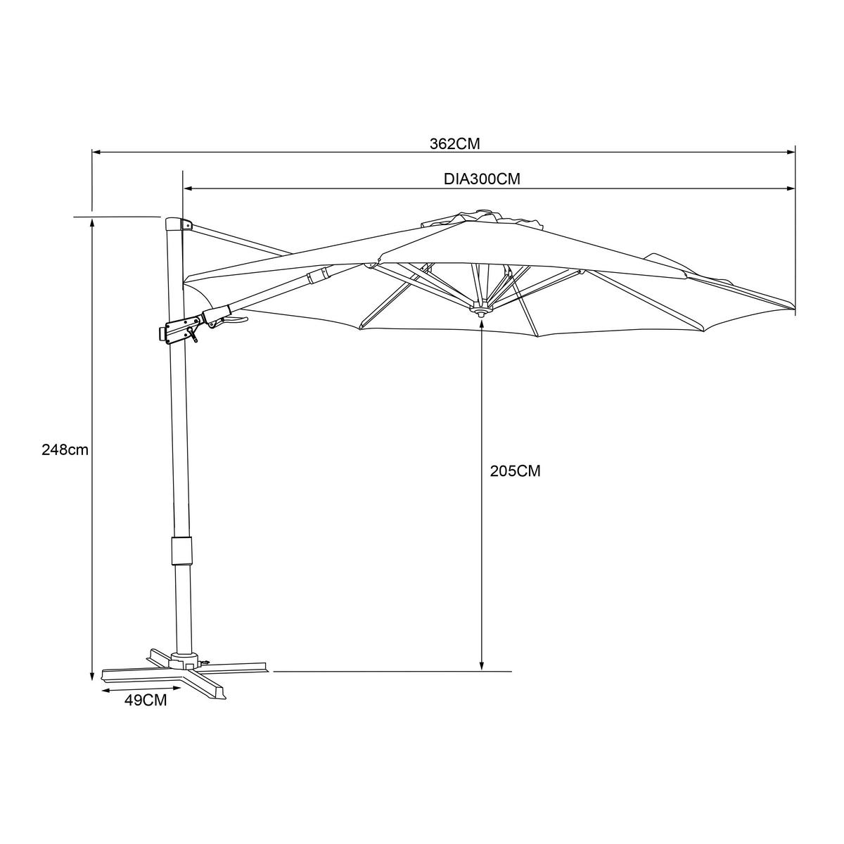 AXI Outdoor Living Ampelschirm Cyrus anthrazit Metall B/H/L: ca. 300x250x300 cm Cyrus - anthrazit/taupe (300,00/300,00/250,00cm) - AXI Outdoor Living