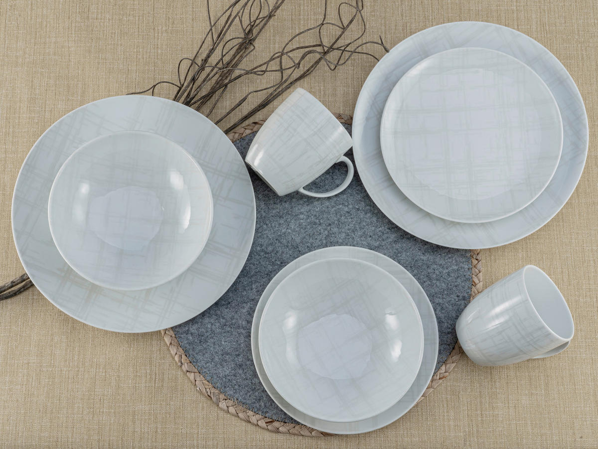 CreaTable Kombiservice Home Shabby Chic weiß Porzellan 16 tlg. Home Shabby Chic - weiß/creme - CreaTable