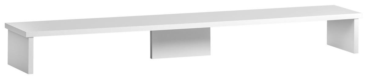 Monitoraufsatz Niels weiß perlweiß Optik B/H/T: ca. 110x12,7x20 cm Niels - weiß (110,00/12,70/20,00cm) - Möbelpartner