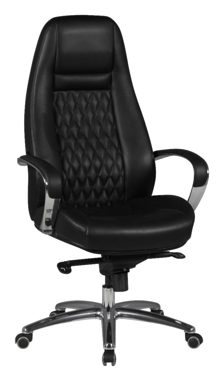 Drehstuhl schwarz Leder Bürostuhl AUSTIN - schwarz (68,00/130,00/70,00cm) - Amstyle