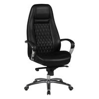 Drehstuhl schwarz Leder Bürostuhl AUSTIN - schwarz (68,00/130,00/70,00cm) - Amstyle