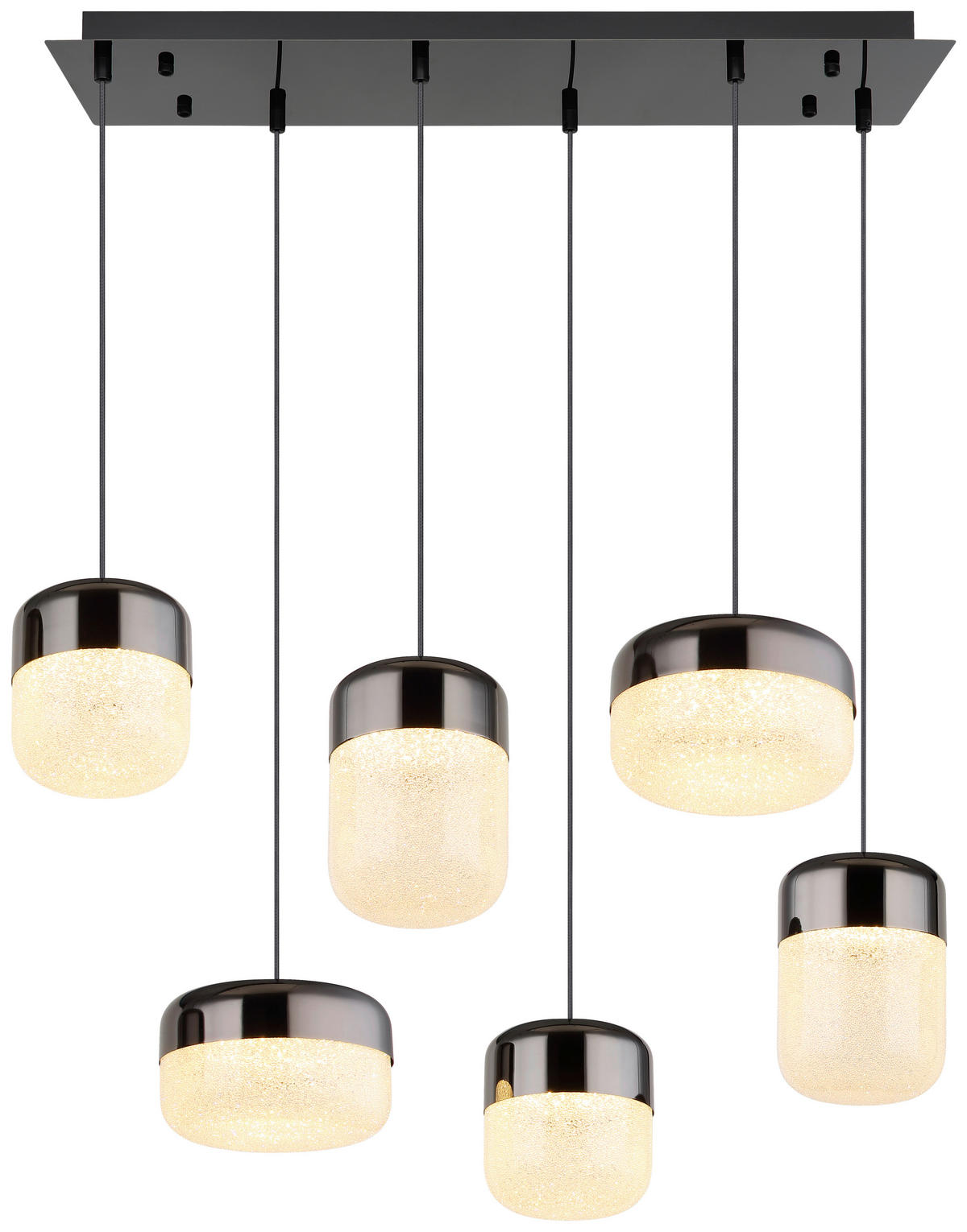 GLOBO LED-Pendelleuchte transparent Graphit Glas Metall B/H/T: ca. 32x150x80 cm CRISTALLICA - Graphit/transparent (32,00/150,00/80,00cm) - GLOBO