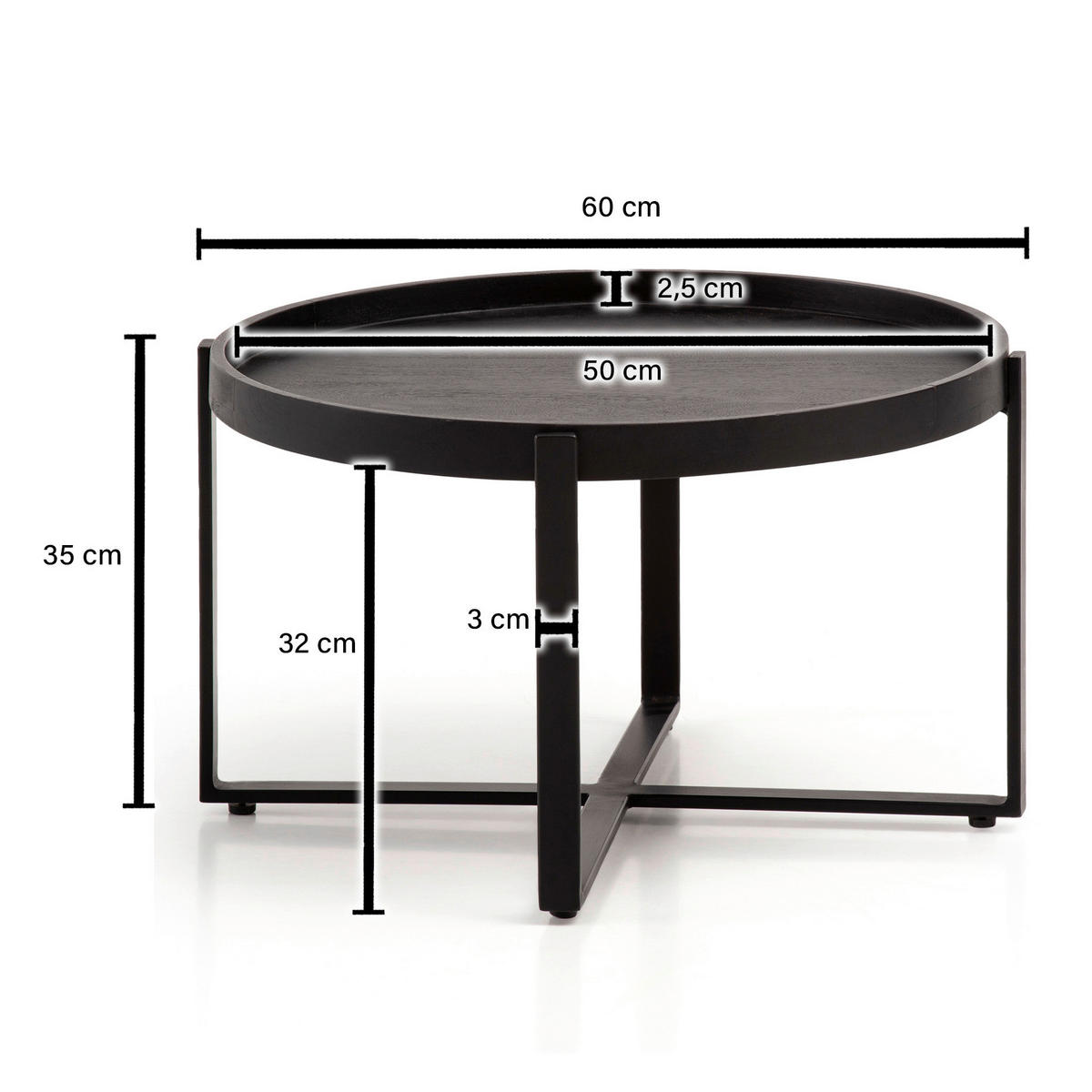 Couchtisch  B/H/T: ca. 60x35x60 cm Couchtisch - (60,00/35,00/60,00cm) - Wohnling