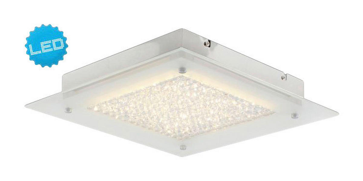 Näve Leuchten LED Deckenleuchte NV1182842 Chrom Metall Glas B/H/T: ca. 36x6x36 cm null 1 Brennstellen Glasgow - Chrom (36,00/6,00/36,00cm) - Näve Leuchten